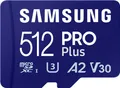 Samsung PRO Plus MB-MD512SA - Flash-Speicherkarte (microSDXC-an-SD-Adapter inbegriffen) - 512GB - A2 / Video Class V30 / UHS-I U3 - microSDXC UHS-I - Blau (MB-MD512SA/EU)