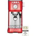 Solis Siebträger Kaffeemaschine 54 mm Siebhalter Milchaufschäumer Bohnen, Pads - Rot