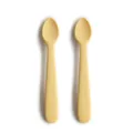Mushie 2er Set Babylöffel für Kinder | BPA-freier Silikonlöffel | Löffel Spülmaschinenfester Fütterlöffel | Langlebiges Zubehör für Kleinkinder | Daffodil