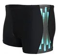 Aquarti Herren Badehose Kurz Sportlich Streifen, Farbe: Schwarz/Blau, Größe: L