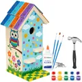 ITA DIY Nistkasten zum Zusammenbauen und Bemalen Skyhaven, Vogelhaus Bastelset für Kinder ab 7 Jahren, mit Hammer, Nägeln, Farben, 3 Pinseln & Schleifpapier, FSC®-zertifiziertes Holz