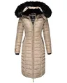 Navahoo Damen Winter Jacke Stepp Parka Mantel Winterjacke warm gefüttert Kunstpelz UMAY S-XXL (DE/NL/SE/PL, Alphanumerisch, L, Regular, Regular, Taupe)