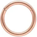 Wildcat Nasenpiercing Hinged Ring für Ohr, Lippe, Nase, Bauchnabel, 1 Stück, Titan Grad 23 - wasserfest, hautverträglich, Roségold goldfarben Stärke: 1,6mm-Durchmesser: 9,0mm
