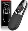 HELLCOOL Presenter usb C, 2.4 GHz Wireless PowerPoint Fernbedienung für Windows/Mac/PowerPoint/Keynote, Rot Pointer via USB A & C Empfänger