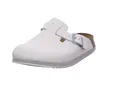Birkenstock Boston Super Grip aus Naturleder - Herren und Damen Clogs Berufsschuh - Rutschhemmende Gummi-Eva-Sohle nach EN ISO 20347 - Anatomisch geformtes Kork-Latex-Fußbett - Weiß - Normal - 39