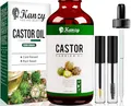 Kanzy Rizinusöl Kaltgepresst 100ml, Castor Oil for Hair Growth Natürlich Rizinus Öl für Körper, Haare, Nägel, Wimpern, Augenbrauen