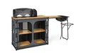 camp LIFE Küchenbox Varna | Klappbare Campingküche Reiseküche Campingschrank mit Spülbecken & Windschutz | Outdoor Küchenschrank Camping Küche Miniküche für Wohnmobil, Zelt & Vorzelt