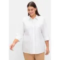 Sieh an! Klassische Bluse Longbluse 3/4-Arm . weiß 46
