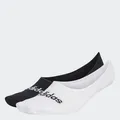 adidas Unisex Thin Linear Ballerina Socks 2 Pairs, White/Black, 8.5-10