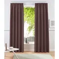 OTTO home Vorhang Raja, Gardinen mit Kräuselband, Vorhänge Wohnzimmer (2 St), Kräuselband, blickdicht, Polyester, 2er-Set, Bestseller, einfarbig, modern, pflegeleicht, Mikrofaser braun 140 cm x 175 cm