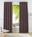 Otto Home Vorhang "Raja, Gardinen mit Kräuselband, Vorhänge Wohnzimmer" Gr. 2, braun, 175cm, Kräuselband, 140cm