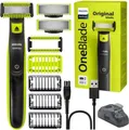 Philips Gesichtshaarrasierer Philips OneBlade QP2824/10 Elektrischer Rasierer, Aufsätze: 3, Wasserdichtes Design