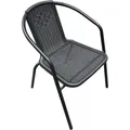 LC Garden »Garvista« 24er Set Gartenstühle Schwarz Metall/PE-Rattan Stapelstühle Bistrostühle stapelbar