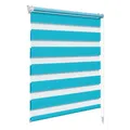 WOLTU Doppelrollo Klemmfix ohne Bohren Türkis B90 x H150 cm, Duo Rollo lichtdurchlässig Fensterrollo für innen verdunkelnd, Zebrarollo mit Kettenzug - Seitenzugrollo für Fenster und Tür