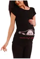 Coming Soon - Lustige witzige süße Umstandsmode mit Motiv Umstandsshirt für die Schwangerschaft T-Shirt Schwangerschaftsshirt, Kurzarm (Schwarz, Medium)