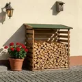Brennholzregal Kaminholz Regal zooprinz Fire | Winterfest & Wetterfest | Massivholz | 730 Liter 0,73 m3 | Hergestellt in Europa - Braun