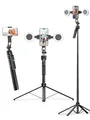 Handy Stativ mit Verfolgung, Rollei 360 Grad Rotation Automatic Face Tracking Smartphone Tripod Selfie Stick 163 cm mit Licht und Fernbedienung zum Filmen Vlog, Handy-Stative-Video-Smartphone-Tripod