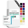 Jacobson Spannbettlaken BOXSPRING & ÜBERLÄNGE aus 100% Baumwolle, für hohe & lange Matratzen, Jersey Bettlaken 160 g/m2 weiß 120 - 130 cm x 220 cm