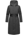 Navahoo Damen Wintermantel warmer, wasserabweisender Parka mit (abnehmbarer) Kapuze und Taillengürtel Waldbummler 14 Mouse Grey Gr. XXL