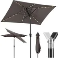 Sekey Sonnenschirm 210 x 140 cm Aluminum Sonnenschirm mit LED Solar Beleuchtung