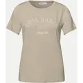 Shirt mit Schriftzug Beige 40