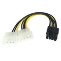 Aukson R38 8-Pin PCIe Stromkabel - 2X 4-Pin Molex zu PCI-E Adapter, 15 cm - Hochwertiger Grafikkarten Stromadapter für Stabile Leistung