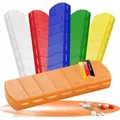 Medikamentenbox "Seven Days" – BPA-freie Pillendose mit 7 Fächern für jeden Wochentag, robuster Pillenbehälter - Tablettenbox Germany - tren... - Orange
