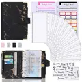 Budget Planner Budget Binder A6 Sparbuch mit Folien Cash Stuffing Budgetplaner Geldplaner Geldumschläge Budget Planer Umschlagmethode Geld Sparen Organizer Zubehör Deutsch für Cashstufing (Schwarz)