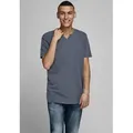 Jack & Jones T-Shirt SPLIT NECK TEE blau S (48)