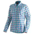 Maier Sports Funktionsbluse Nanni Damen Bluse, leichte Langarmbluse, Blusen-Shirt, Karobluse, Reg Fit blau 56 EU
