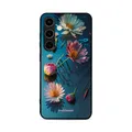 Handyhülle für Galaxy S24 Mobiwear Case Cover Schutz Hülle Etui Blau-Blumig
