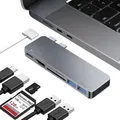 iMounts MacBook Air/Pro USB-C Hub - HDMI, USB3.0, SD-Leser, M2/M3/M4/M5 - Laden und Datenübertragung - Space Grau/Space Gray - Grau