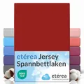 etérea Jersey Spannbettlaken 180x200cm - 200x200cm Kirsche bis 25 cm Höhe - 100% Baumwolle Spannbetttuch Oekotex - Bed Sheets Leintuch Bettbezug - Bettlaken 180x200 cm - 200x200 cm - Rot
