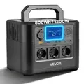 VEVOR Tragbare Powerstation, 1200W Solargenerator, 806Wh LiFePO4-Akku-Backup mit 9 Ausgängen für Notfälle zu Hause, Camping im Freien, Wohnmobil...