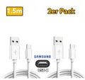 2x 1,5m Original Samsung USB-C Schnellladekabel für Galaxy S9 S10 S20 S21 S22+