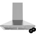 KKT KOLBE Wandhaube 60 cm Edelstahl Leise Dunstabzugshaube Umluft Abluft Pyramide Druckknopf Leistungsstark LED-Beleuchtung Abzugshaube inkl. Kohle...
