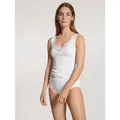 CALIDA Shirttop Feminin Sense Spitze, ohne Seitennähte, Pure Cotton, elastisch weiß S (40/42)