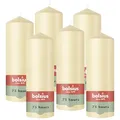 Bolsius - Stumpenkerze - Beige - 20cm - 6 Stück - Brenndauer 75 Stunden - Mit natürlichen Extrakten - Natürliches Pflanzenwachs - Ohne Palmöl