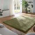 Taracarpet Flokati Teppich Langflor Kuscheliger Shaggy Weich Hochflor Wohnzimmer Schlafzimmer Home deko Modern Flauschig Anti-Rutsch Unterseite Grün 080x150 cm