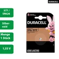 1 x Duracell 377 Uhrenbatterie 1,55 V SR626SW SR66 AG4 LR626 Silberoxid