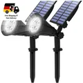 T-SUN Solarstrahler 2 Stück 4 LED Helle Gartenbeleuchtung 2 Modi IP