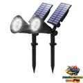 Solarstrahler 2 Stück 4 Led Gartenleuchte Helle Außenbeleuchtung 2 Modi