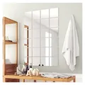 vidaXL Spiegel 48-tlg Spiegelfliesen-Set Quadratisch Glas silberfarben