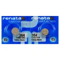 2 X Renata 364 Silberoxid Batterien 1.55V SR621W SR60 Uhr SR65 0% Mercury