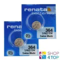 2 Renata 364 Sr621Sw Batterien Silber 1.55V Uhr Swiss Made NEW