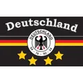 trends4cents Flagge XXL Flagge Fahne mit 3 Messingösen in 250 x 150 cm (Deutschland Fußball), für Fahnenmaste Deutschland 7 schwarz 4 Sterne