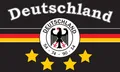 XXL Flagge DEUTSCHLAND  Fußball 4 STERNE schwarz 150 x 250 cm