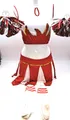 LOLANTAMädchenCheerleaderKostümSchulkindCheerKostümOutfitKarnevalKostümRot146152