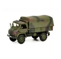 Schuco Modellbausatz Unimog S404 BW Pritsche/Plane / 1:87, Maßstab 1:87