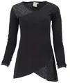 GURU SHOP Hippie Minikleid Boho Chic, Tunika - Schwarz, Damen, Size:S